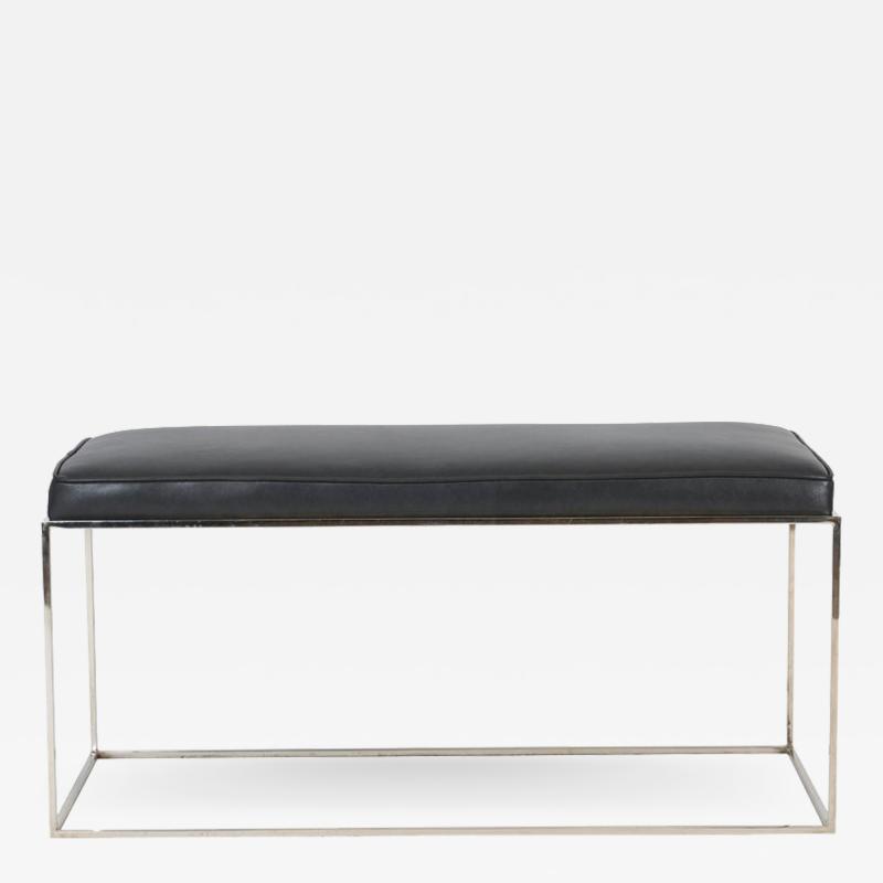 Milo Baughman Architectural Chrome Frame Bench by Milo Baughman