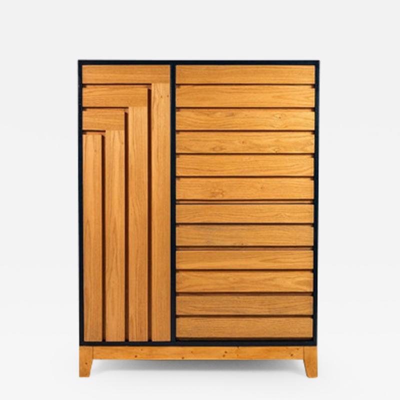 Milo Baughman Bespoke Two Tone Geometric Gentlemans Dresser by Milo Baughman