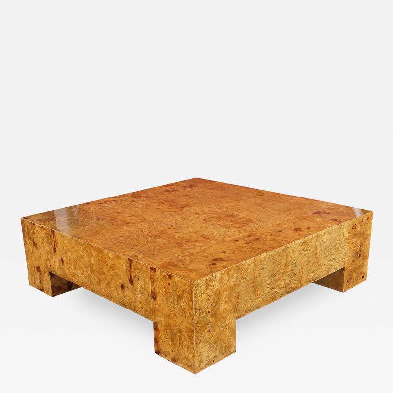 Milo Baughman Burl Wood Coffee Table by Milo Baughman