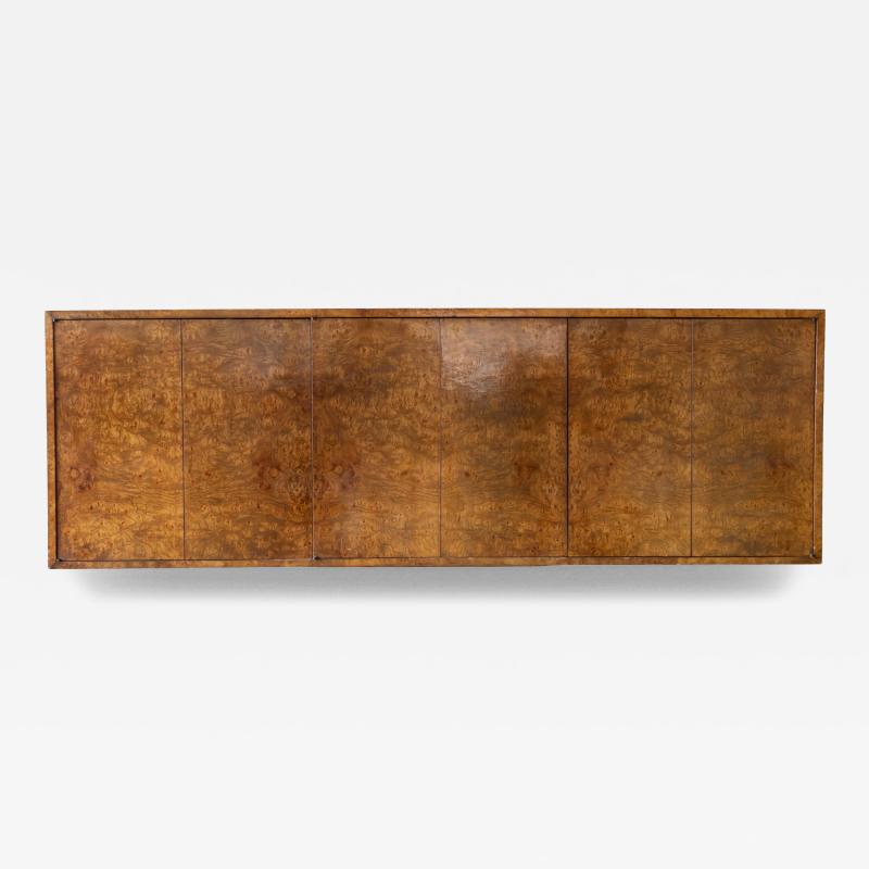 Milo Baughman Burl Wood Floating Cabinet by Milo Baughman