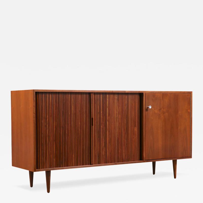 Milo Baughman California Modernist Tambour Door Credenza by Milo Baughman