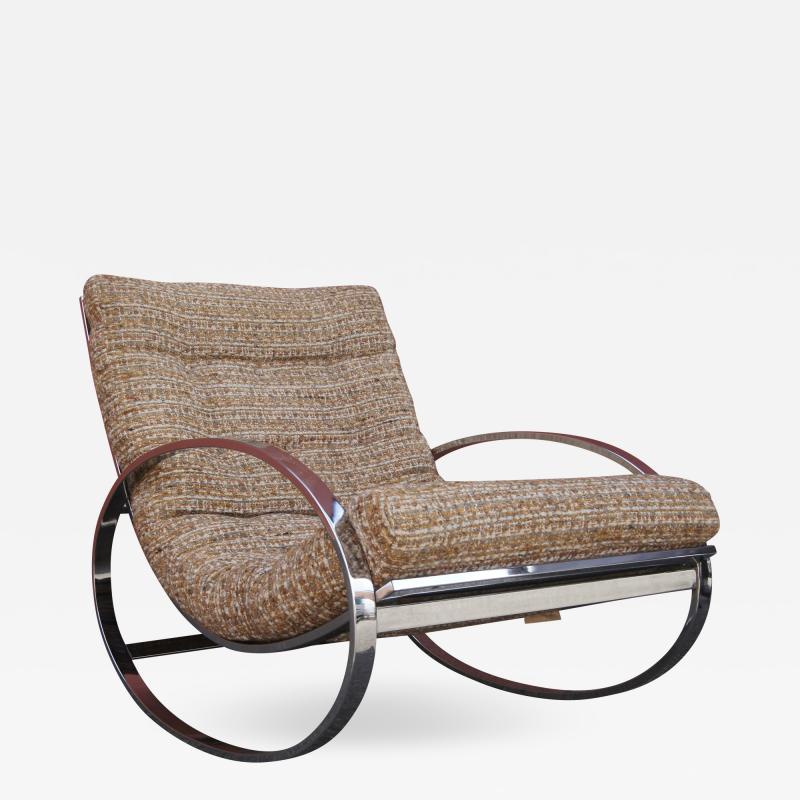 Milo Baughman Chrome Rocking Chair by Milo Baughman