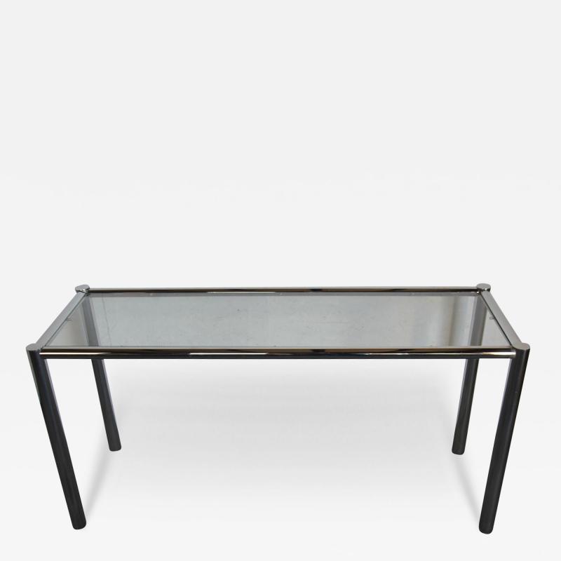 Milo Baughman Console table in chrome and glass