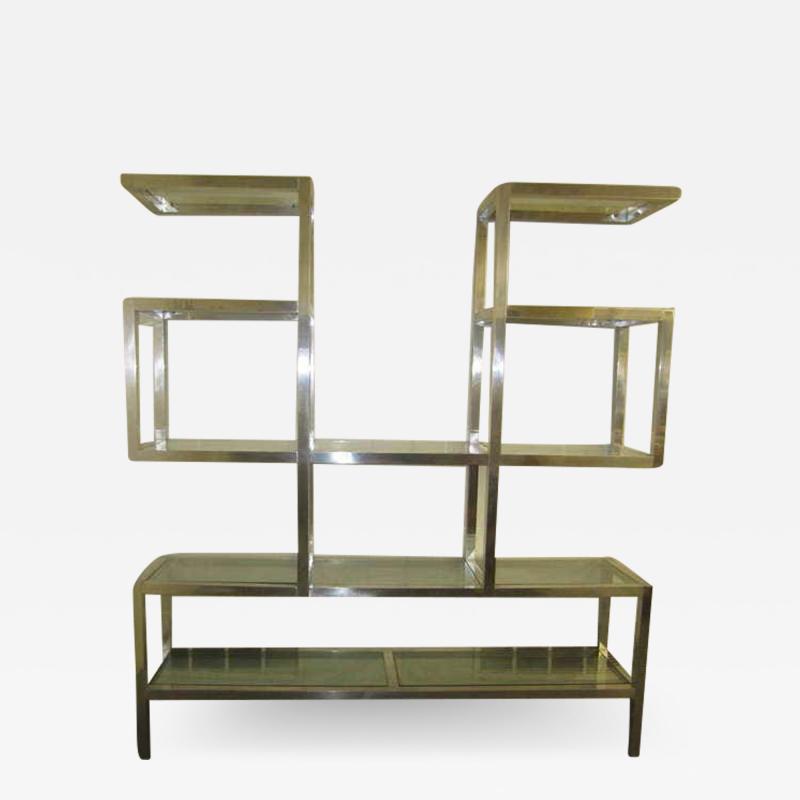 Milo Baughman Fabulous Chunky Aluminum Large Scale Etagere Mid Century Modern