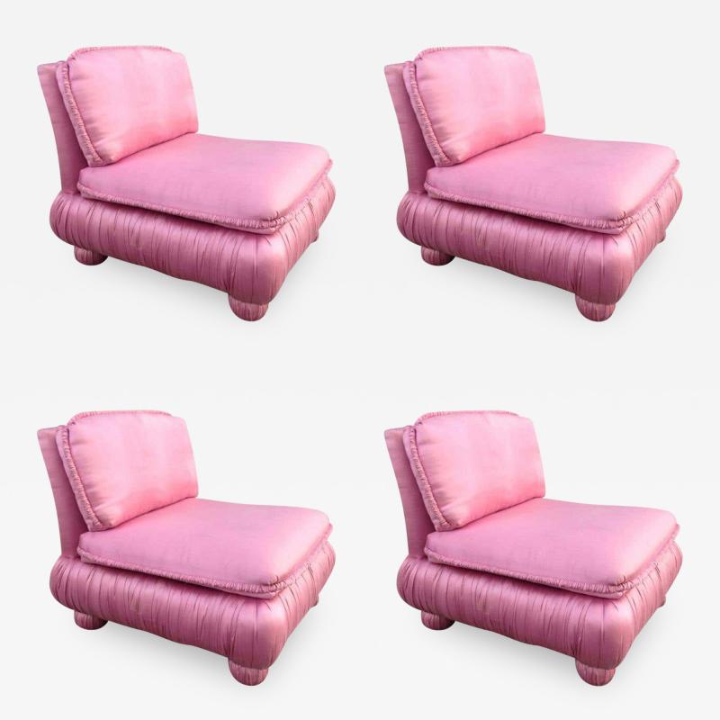 Milo Baughman Four Slipper Chairs Style of Milo Baughman for Thayer Coggin