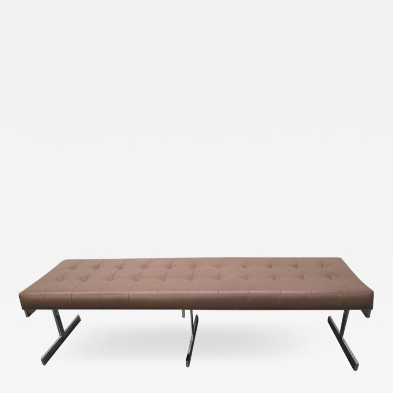 Milo Baughman Gorgeous Milo Baughman Style Long Chrome Bench Mid Century Modern