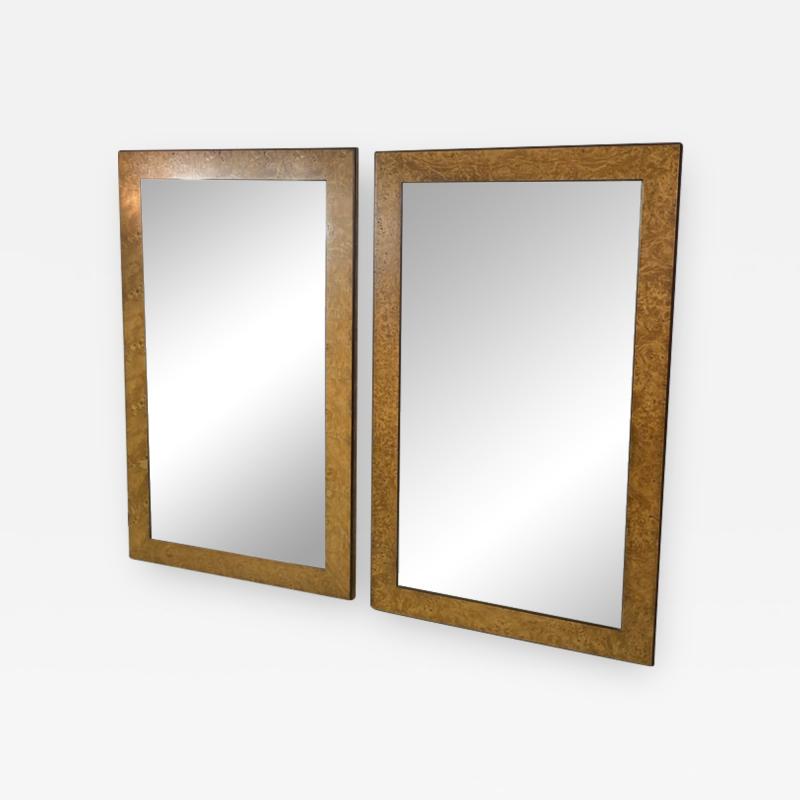 Milo Baughman MILO BAUGHMAN PAIR OF BURLWOOD MIRRORS