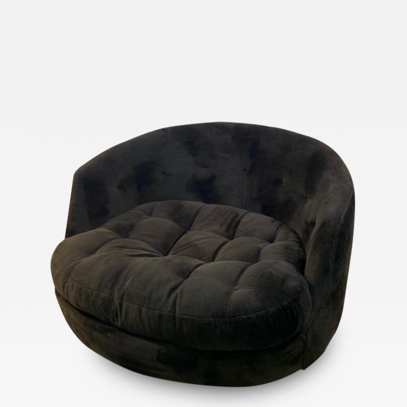 Milo Baughman MONUMENTAL SWIVEL LOUNGE CHAIR BY MILO BAUGHMAN