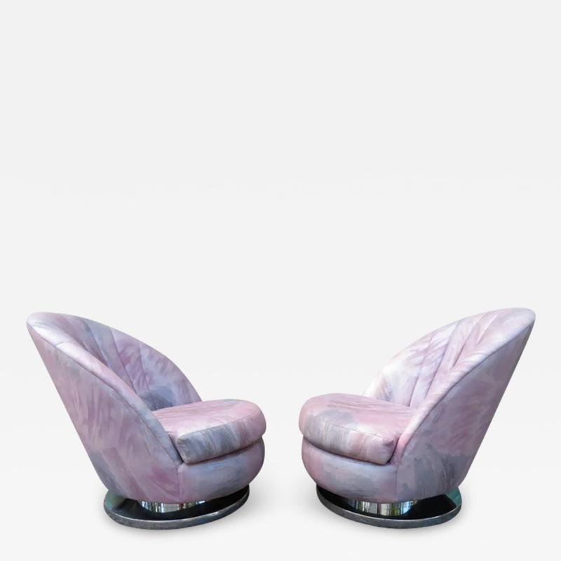 Milo Baughman Magnificent Pair Milo Baughman Thayer Coggin Swivel Chrome Rocker Chairs