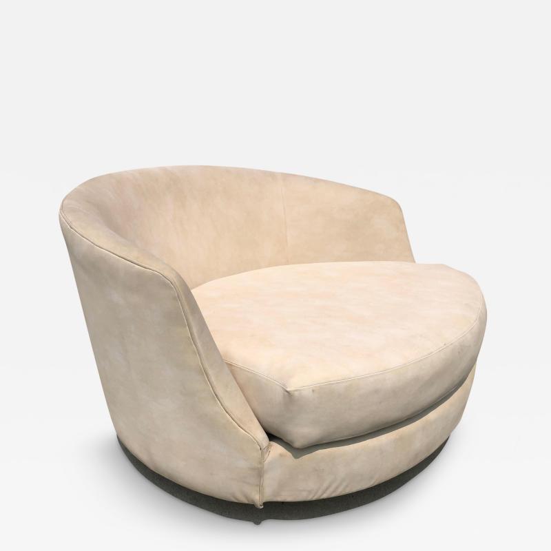 Milo Baughman Marvelous Milo Baughman Circular Swivel Lounge Chair Mid Century Modern