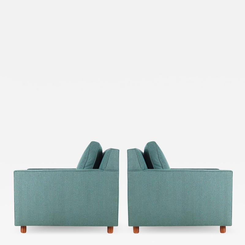 Milo Baughman Mid Century Modern Cube or Case Club Lounge Chairs