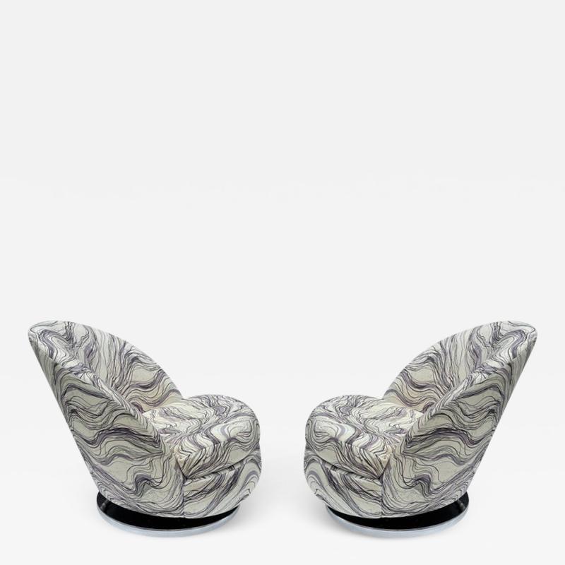 Milo Baughman Mid Century Modern Swivel Lounge Slipper Chairs by Milo Baughman Thayer Coggin