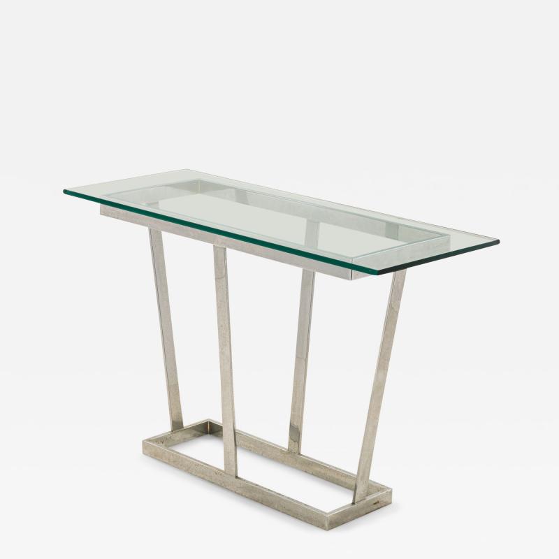 Milo Baughman Milo Baughman American Glass And Polished Chrome Plated Tube Console Table