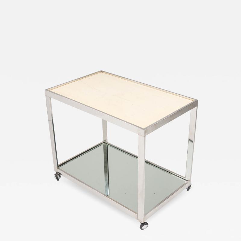 Milo Baughman Milo Baughman American Mid Century Chrome And Glass Serving Trolley