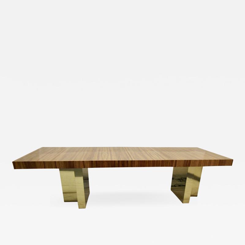 Milo Baughman Milo Baughman Brass and Exotic Brazilian Rosewood Dining Table for Thayer Coggin