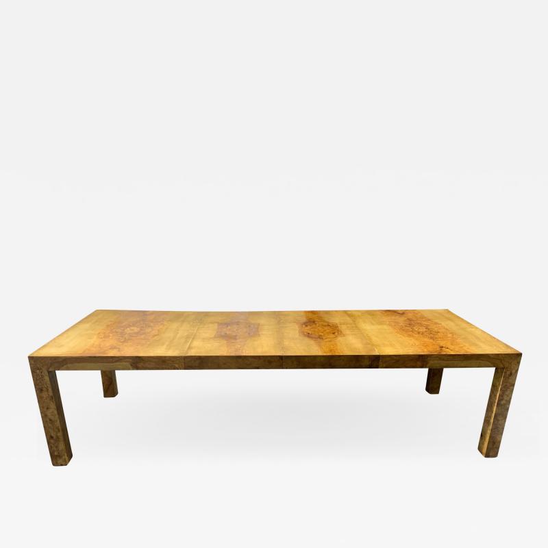 Milo Baughman Milo Baughman Burl Wood Dining Table with Two Leaves