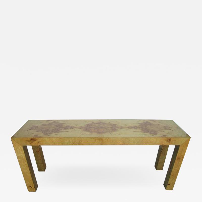 Milo Baughman Milo Baughman Burled Olivewood Console Table Mid Century Modern