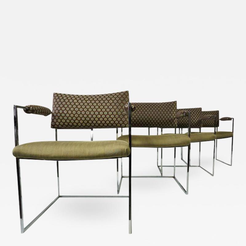 Milo Baughman Milo Baughman Chrome Frame Chairs Set of 4
