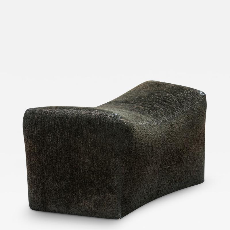 Milo Baughman Milo Baughman For Thayer Coggin American Black Upholstered Saddle Ottoman