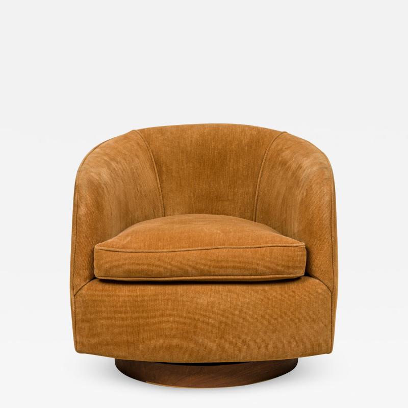 Milo Baughman Milo Baughman For Thayer Coggin Light Brown Velour Horseshoe Lounge Armchair