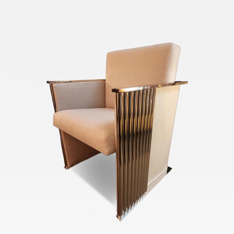 Milo Baughman Milo Baughman Mirrored Chrome Cube Chair Thayer Coggin 1970s