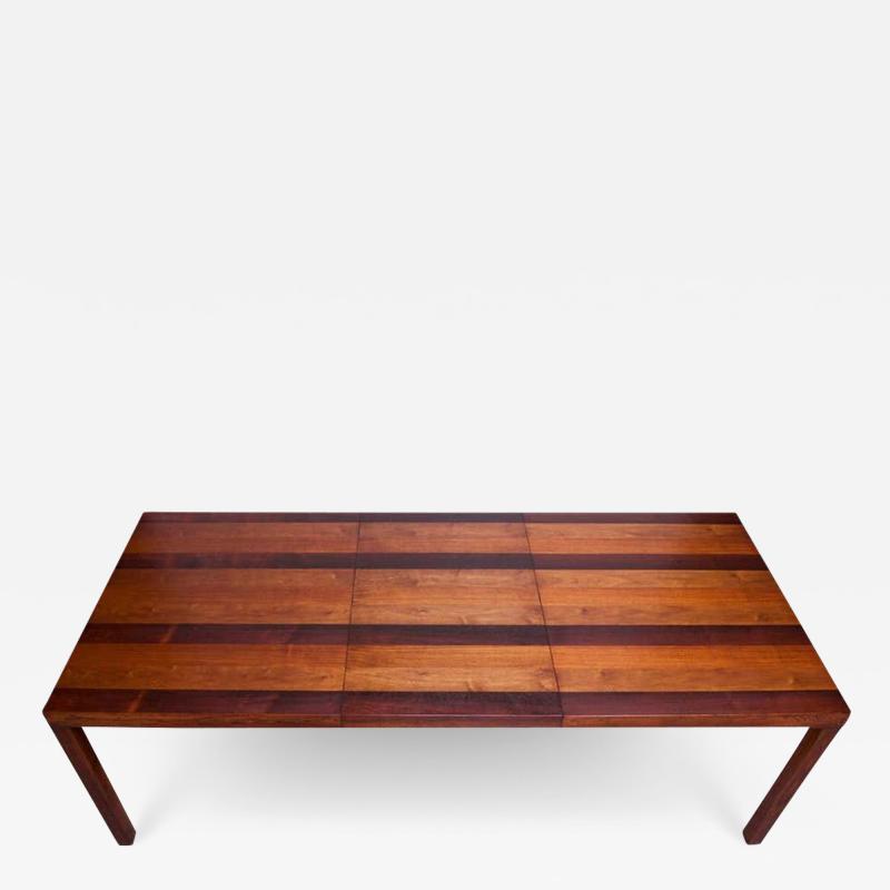 Milo Baughman Milo Baughman Mixed Wood Expandable Dining Table for Directional