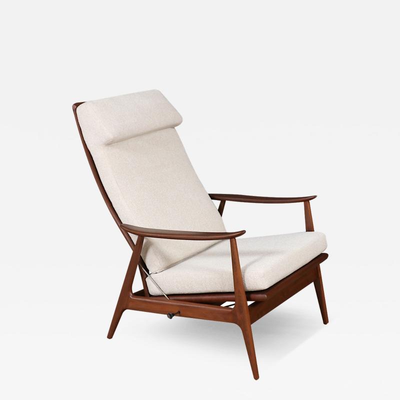 Milo Baughman Milo Baughman Sculptural Walnut Reclining Chair for James Inc 