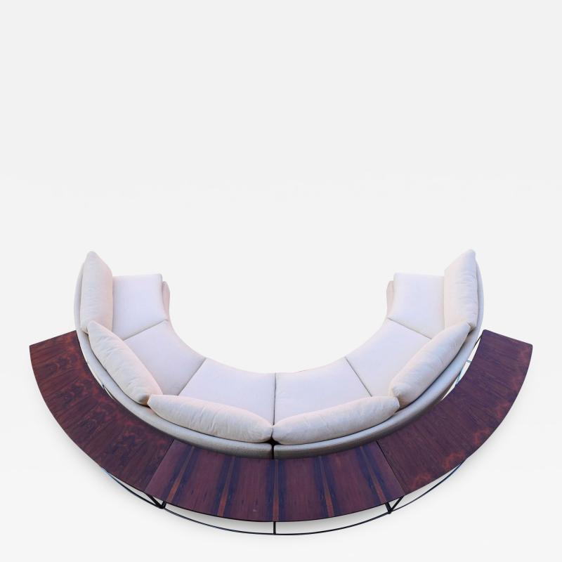 Milo Baughman Milo Baughman Semi Circular Sofa with Rosewood Tables