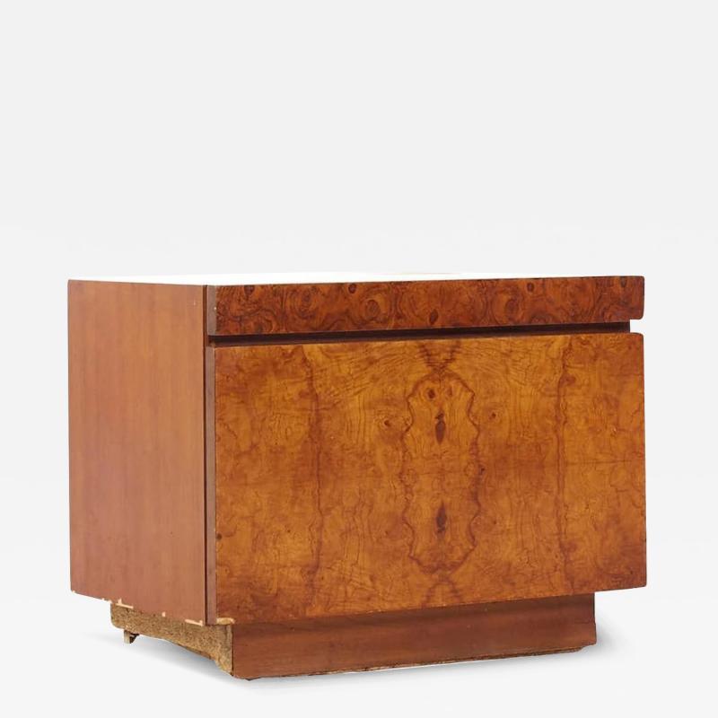 Milo Baughman Milo Baughman Style Lane Mid Century Burlwood Nightstand