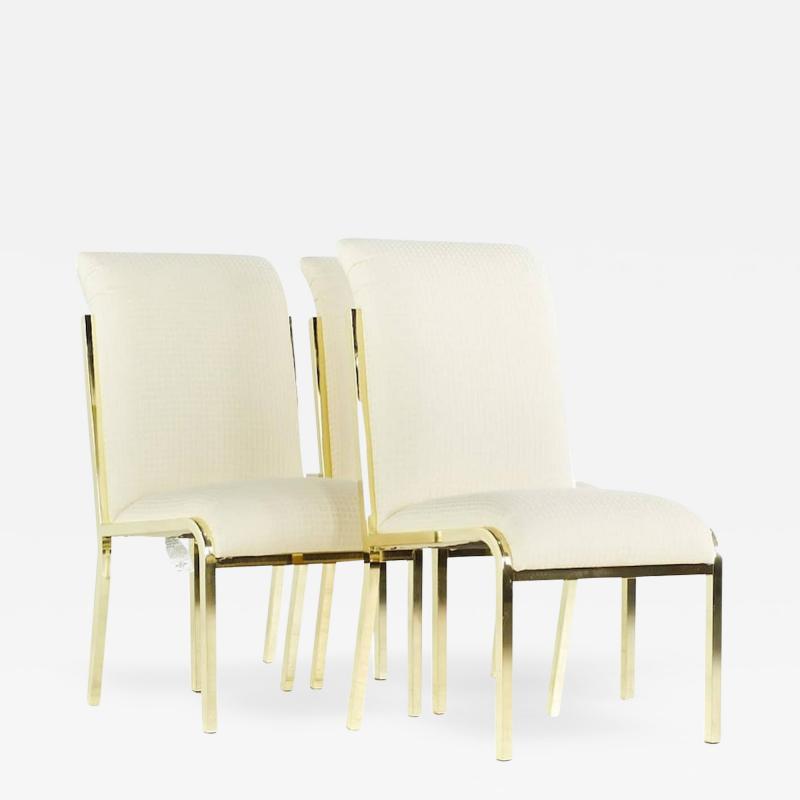 Milo Baughman Milo Baughman Style Mid Century Brass Dining Chairs Set of 4