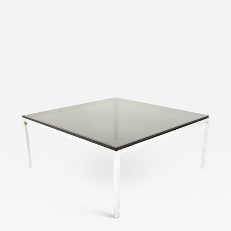 Milo Baughman Milo Baughman Style Mid Century Chrome and Smoked Glass Coffee Table