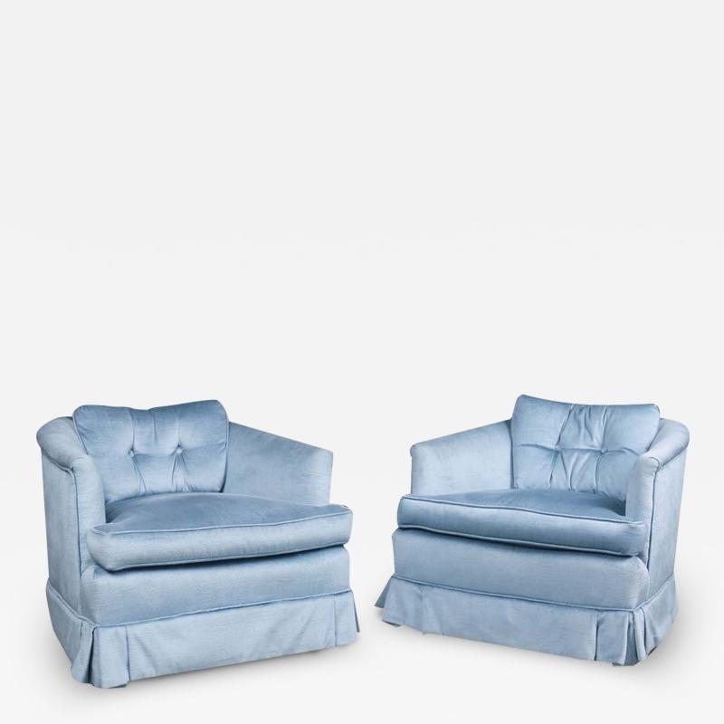 Milo Baughman Milo Baughman Style Mid Century Swivel Club Lounge Chairs Pair