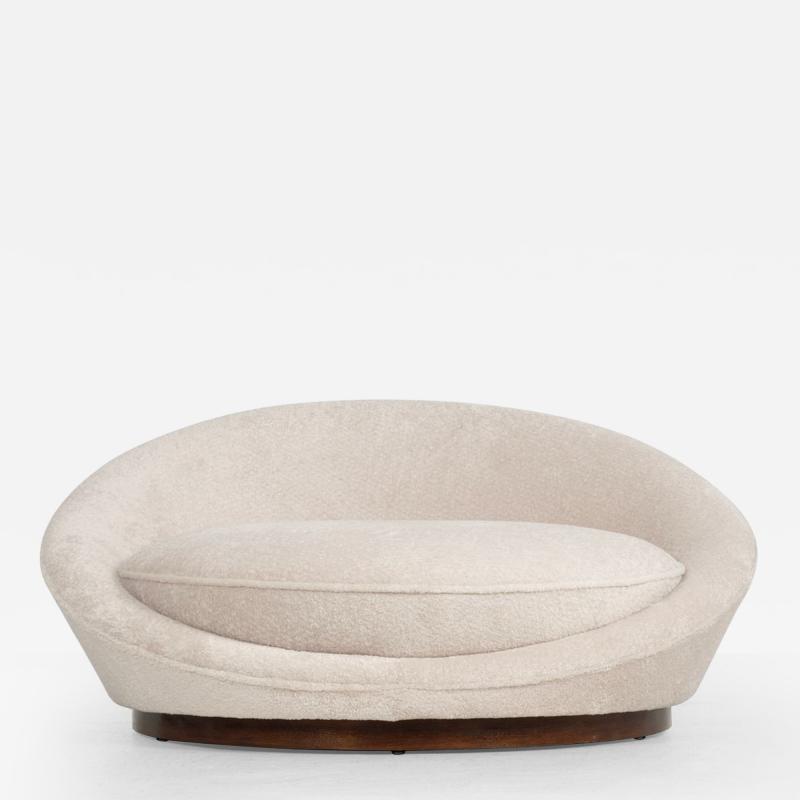 Milo Baughman Milo Baughman Style Satellite Chaise in Tan Faux Fur 1970