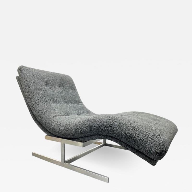 Milo Baughman Milo Baughman Style Wave Chaise Lounge