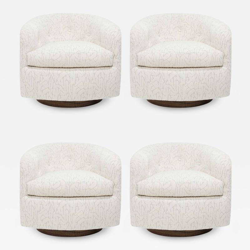 Milo Baughman Milo Baughman Tilt Swivel Lounge Chairs in Jessica Charles