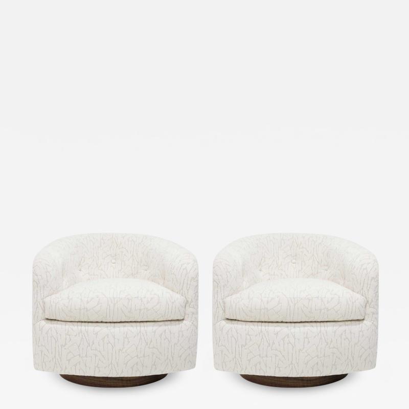 Milo Baughman Milo Baughman Tilt Swivel Lounge Chairs in Jessica Charles