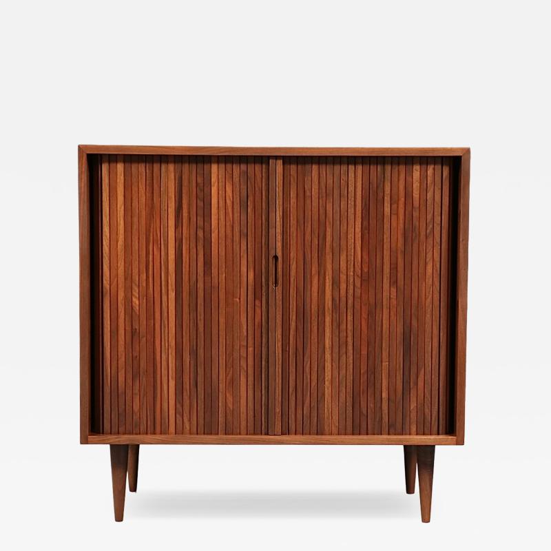 Milo Baughman Milo Baughman Walnut Tambour Cabinet for Glenn of California