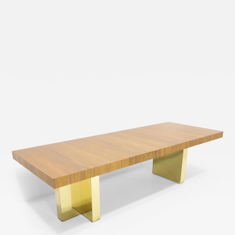 Milo Baughman Milo Baughman Walnut and Brass Base Dining Table