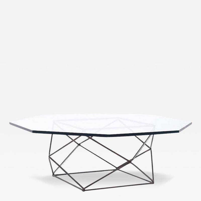 Milo Baughman Milo Baughman for Directional Geometric Bronze and Glass Coffee Table
