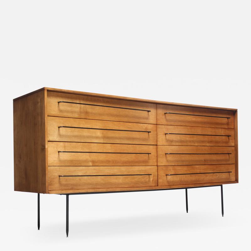 Milo Baughman Milo Baughman for Murray Eight Drawer Chest in Maple and Iron