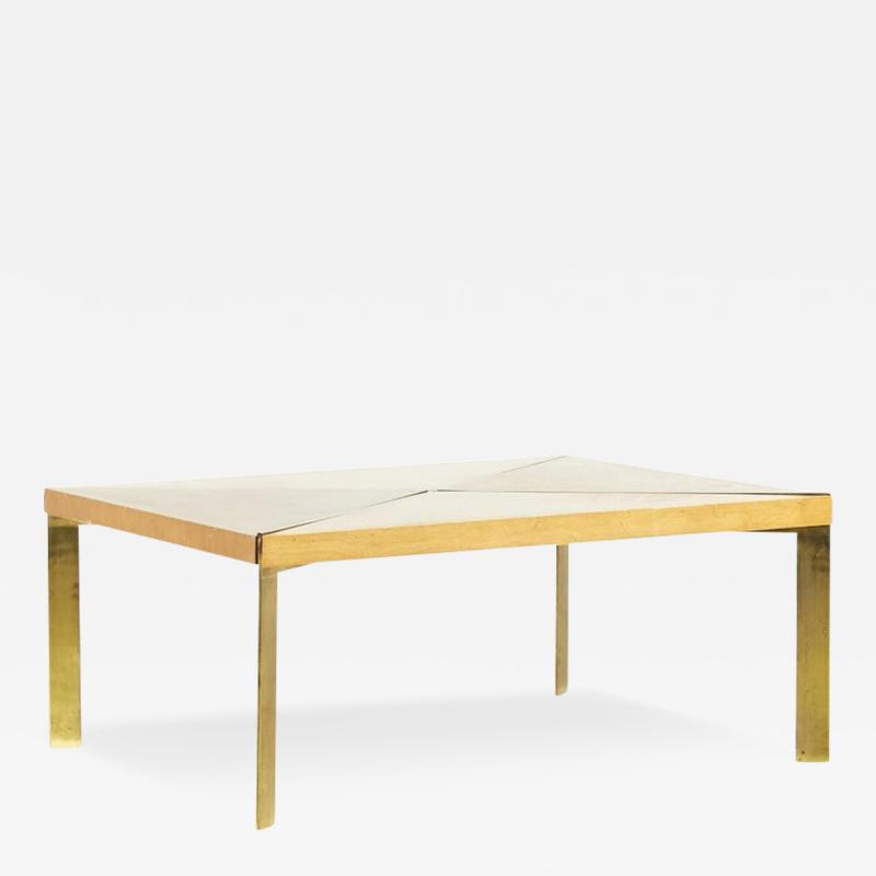 Milo Baughman Milo Baughman for Murray Mid Century Brass and Maple Coffee Table
