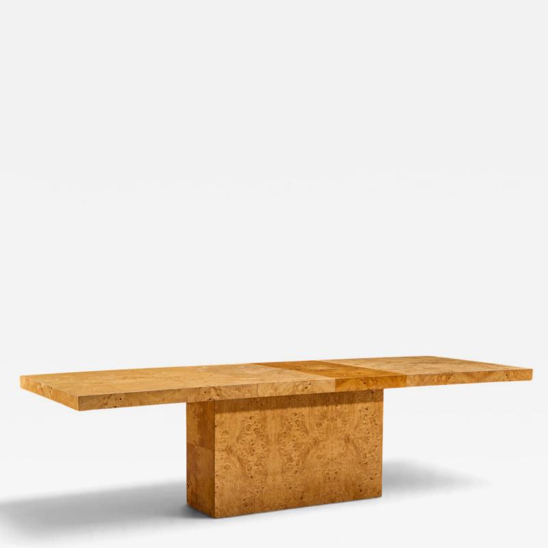 Milo Baughman Milo Baughman for Thayer Coggin Burlwood Expanding Dining Table with 2 Leaves