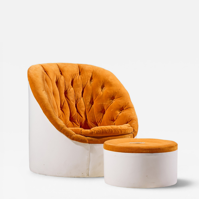 Milo Baughman Milo Baughman for Thayer Coggin Mid Century Lounge Chair and Ottoman