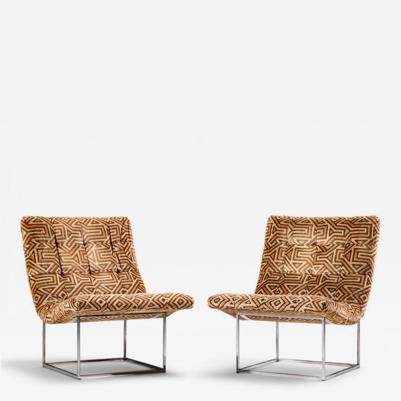 Milo Baughman Milo Baughman for Thayer Coggin Mid Century Thin Line Scoop Chairs Pair