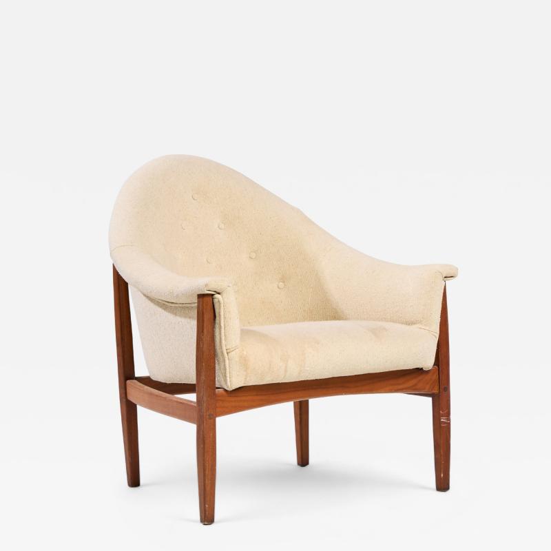 Milo Baughman Milo Baughman for Thayer Coggin Mid Century Walnut Tufted Lounge Chair