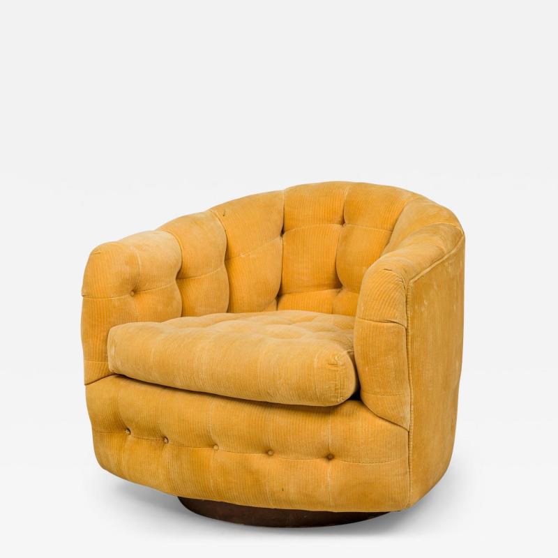 Milo Baughman Milo Baughman for Thayer Coggin Mid Century Yellow Tufted Velour Horseshoe Form