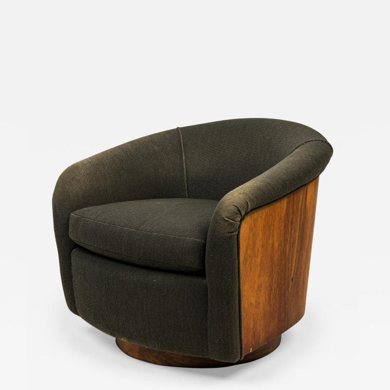 Milo Baughman Milo Baughman for Thayer CogginBlack and Rosewood Wrapped Horseshoe Armchair