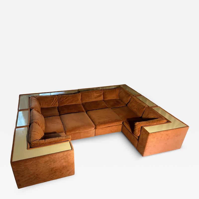 Milo Baughman Outstanding 8 Piece Milo Baughman Thayer Coggin Cube Sectional Sofa Mid Century
