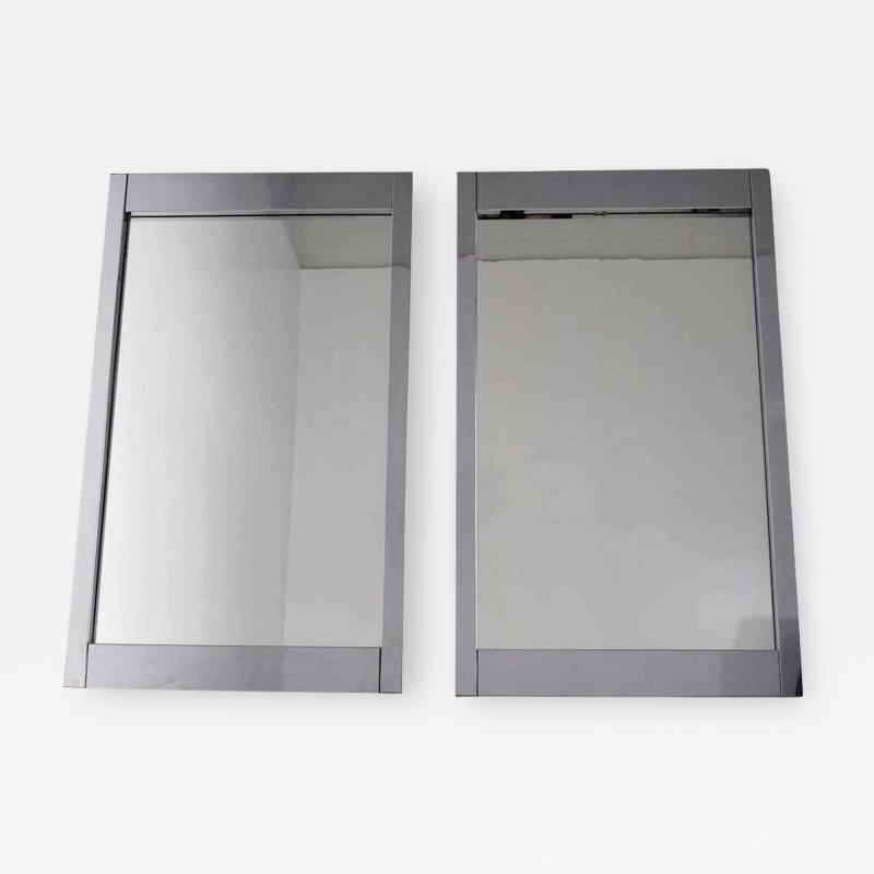 Milo Baughman Pair of Large Chrome Frame Mirrors by Milo Baughman for Thayer Coggin