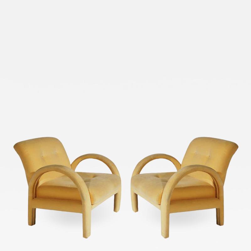 Milo Baughman Pair of Mid Century Modern Club or Lounge Chairs after Milo Baughman in Velvet